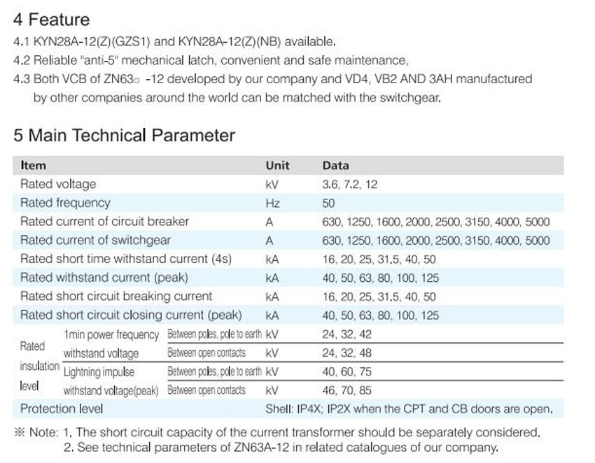 KYN28A-12(Z) AC Metal-enclosed Switchgear Panel ,Withdrawable Type