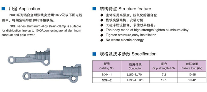 NXH series aluminum alloy tensile clamp