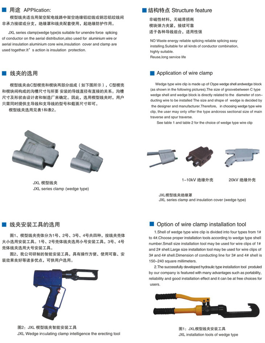 JEL series wedge clamp and insulation cover