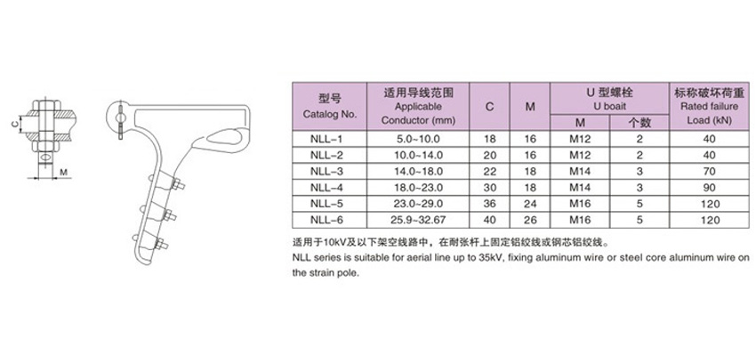 Bolt type aluminum alloy tensile clamp