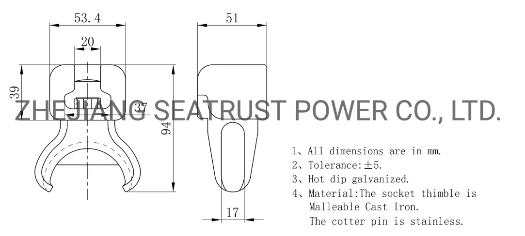 Hot-DIP Galvanized Link Fittings Socket Thimble